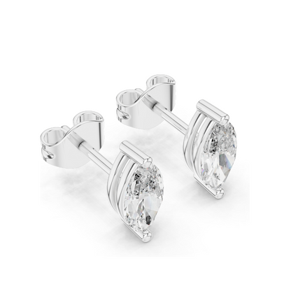0.1 CT Lab Diamond Marquise Earrings | VVS-VS EF Clarity | 18KT, 14KT, 10KT Gold & 925 Silver | Rose, Yellow, White Gold & Moissanite Options