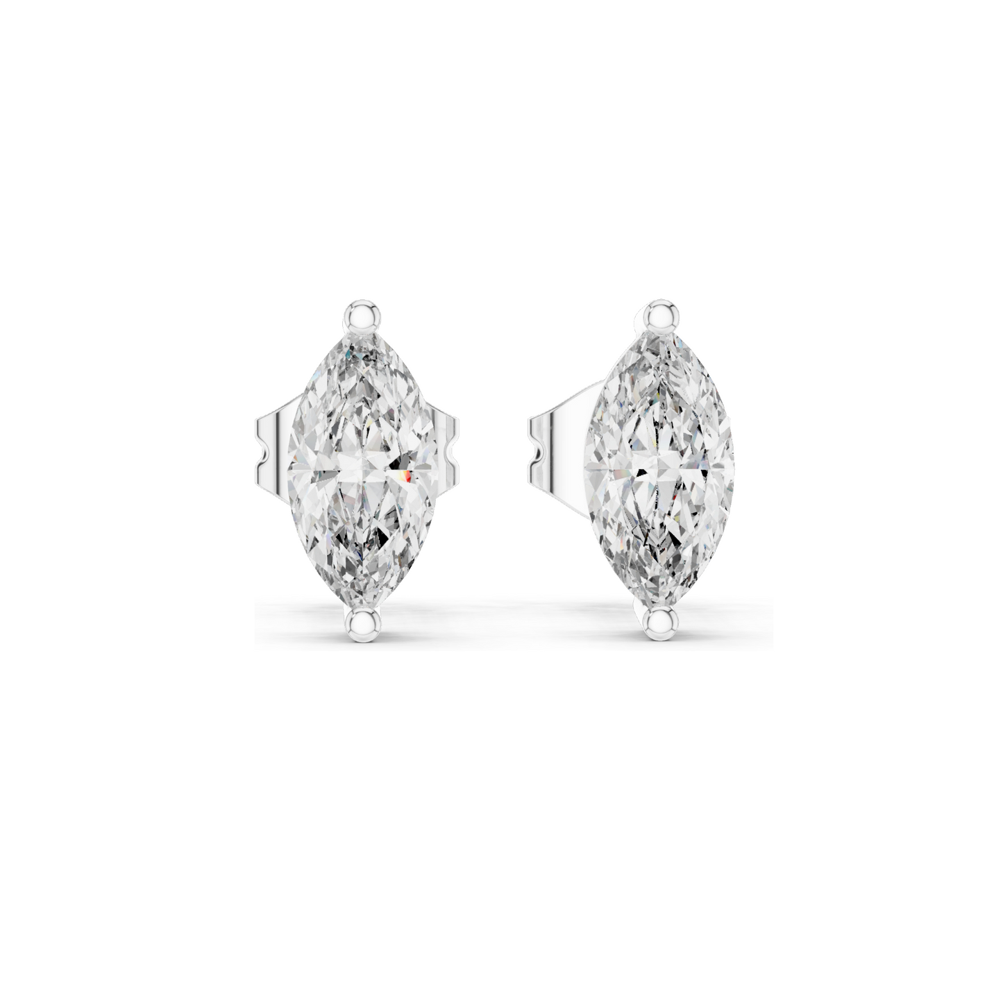 0.1 CT Lab Diamond Marquise Earrings | VVS-VS EF Clarity | 18KT, 14KT, 10KT Gold & 925 Silver | Rose, Yellow, White Gold & Moissanite Options