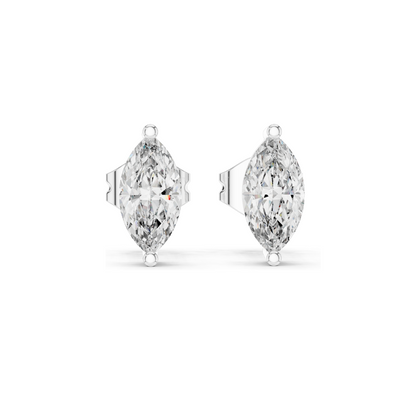 0.1 CT Lab Diamond Marquise Earrings | VVS-VS EF Clarity | 18KT, 14KT, 10KT Gold & 925 Silver | Rose, Yellow, White Gold & Moissanite Options