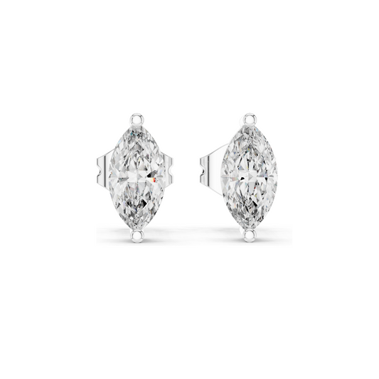 0.1 CT Lab Diamond Marquise Earrings | VVS-VS EF Clarity | 18KT, 14KT, 10KT Gold & 925 Silver | Rose, Yellow, White Gold & Moissanite Options