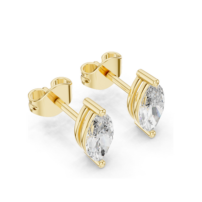 0.1 CT Lab Diamond Marquise Earrings | VVS-VS EF Clarity | 18KT, 14KT, 10KT Gold & 925 Silver | Rose, Yellow, White Gold & Moissanite Options