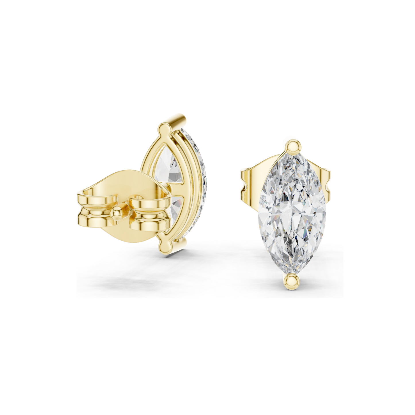 0.1 CT Lab Diamond Marquise Earrings | VVS-VS EF Clarity | 18KT, 14KT, 10KT Gold & 925 Silver | Rose, Yellow, White Gold & Moissanite Options
