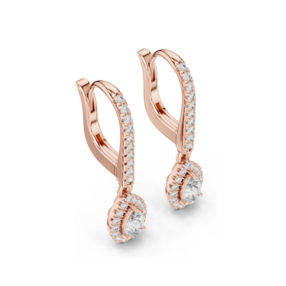 Lab Diamond Drop Earrings – 0.828 CT | VVS-VS EF Clarity | 18KT, 14KT, 10KT Gold & 925 Silver | Rose, Yellow, White Gold & Moissanite Options
