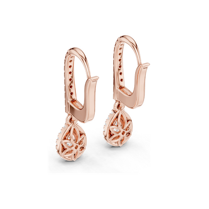 Lab Diamond Drop Earrings – 0.828 CT | VVS-VS EF Clarity | 18KT, 14KT, 10KT Gold & 925 Silver | Rose, Yellow, White Gold & Moissanite Options