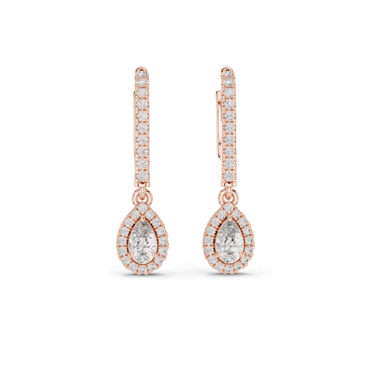Lab Diamond Drop Earrings – 0.828 CT | VVS-VS EF Clarity | 18KT, 14KT, 10KT Gold & 925 Silver | Rose, Yellow, White Gold & Moissanite Options