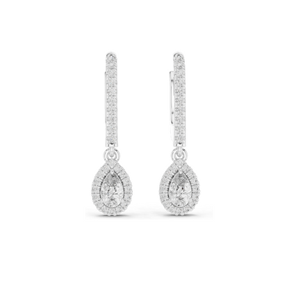 Lab Diamond Drop Earrings – 0.828 CT | VVS-VS EF Clarity | 18KT, 14KT, 10KT Gold & 925 Silver | Rose, Yellow, White Gold & Moissanite Options