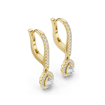 Lab Diamond Drop Earrings – 0.828 CT | VVS-VS EF Clarity | 18KT, 14KT, 10KT Gold & 925 Silver | Rose, Yellow, White Gold & Moissanite Options