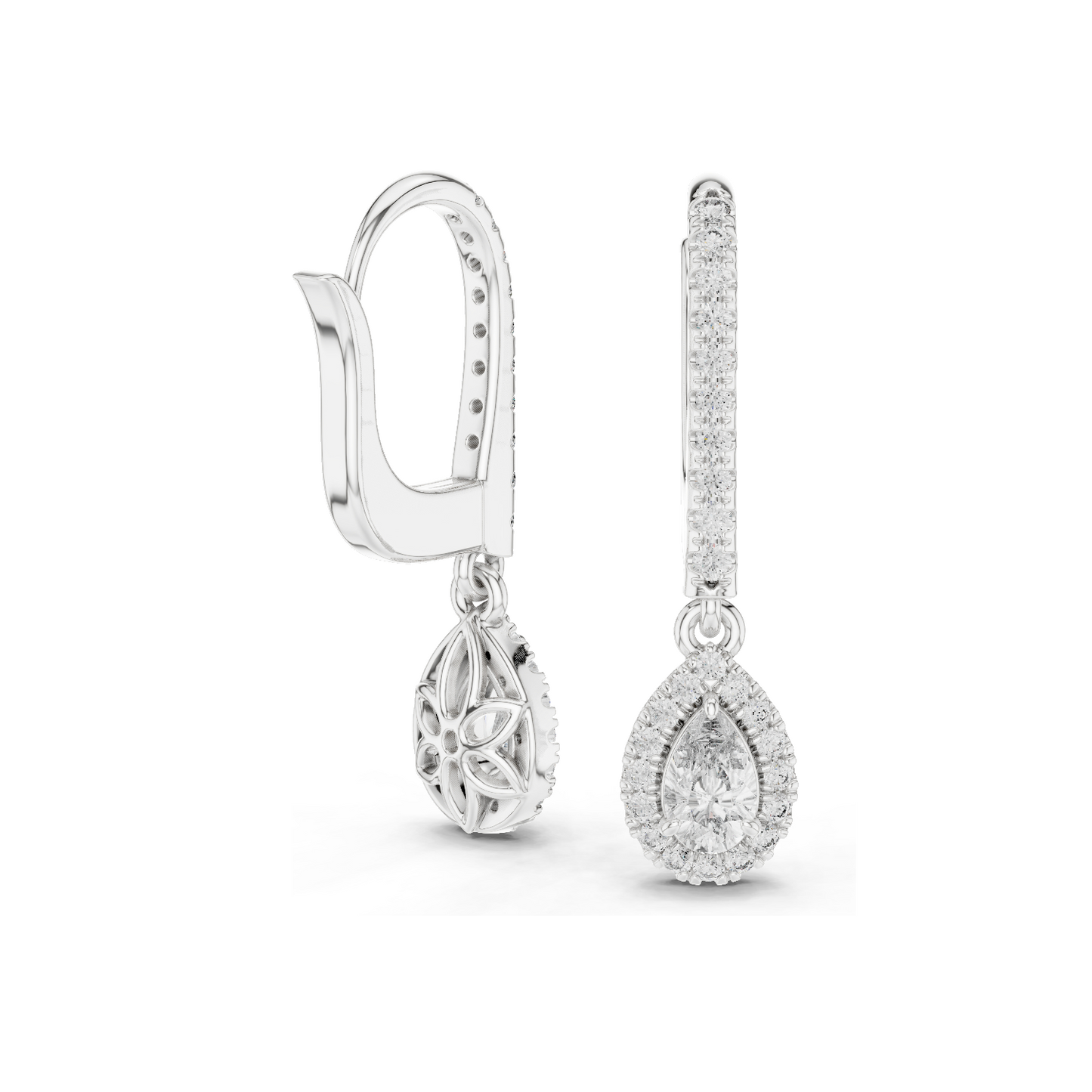 Lab Diamond Drop Earrings – 0.828 CT | VVS-VS EF Clarity | 18KT, 14KT, 10KT Gold & 925 Silver | Rose, Yellow, White Gold & Moissanite Options