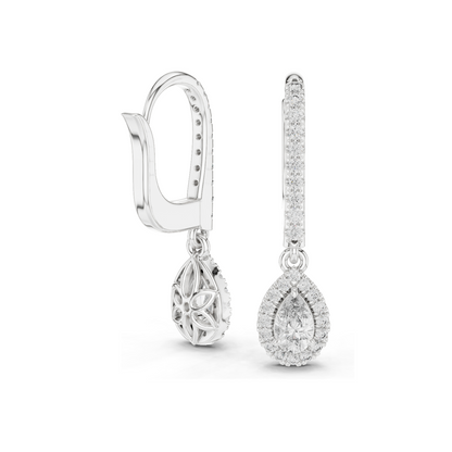 Lab Diamond Drop Earrings – 0.828 CT | VVS-VS EF Clarity | 18KT, 14KT, 10KT Gold & 925 Silver | Rose, Yellow, White Gold & Moissanite Options