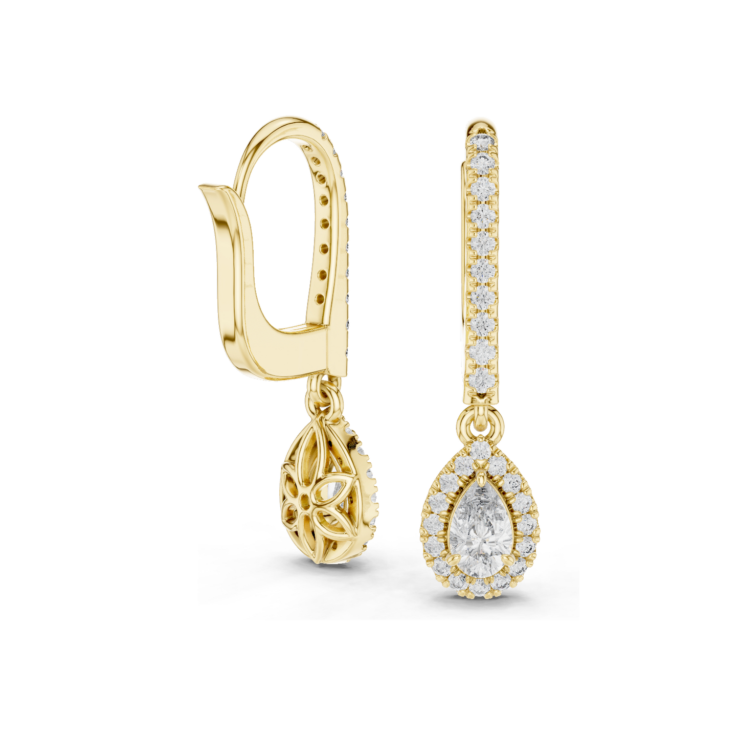 Lab Diamond Drop Earrings – 0.828 CT | VVS-VS EF Clarity | 18KT, 14KT, 10KT Gold & 925 Silver | Rose, Yellow, White Gold & Moissanite Options