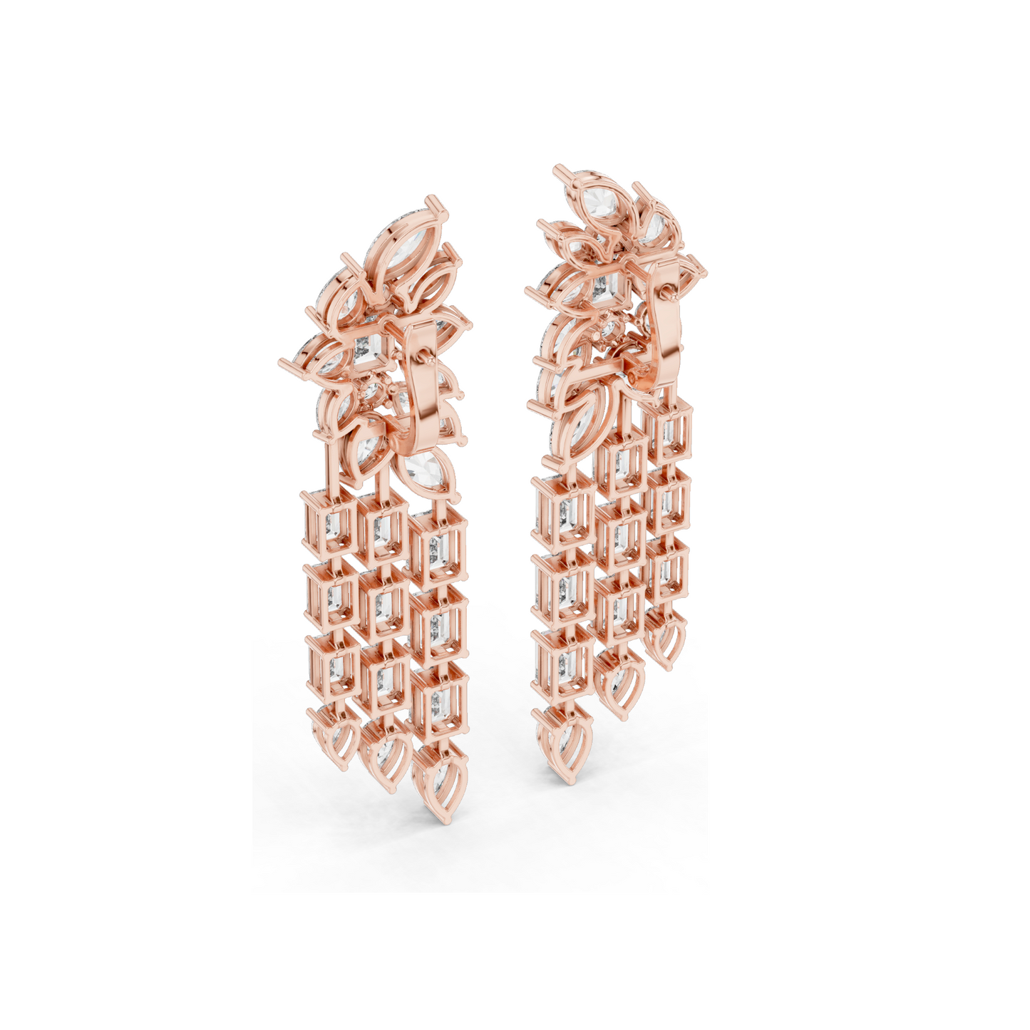 32.292 CT Lab Grown Diamond Drop Earrings | VVS-VS EF Clarity | 18KT, 14KT, 10KT Gold & 925 Silver | Rose, Yellow, White Gold & Moissanite Options
