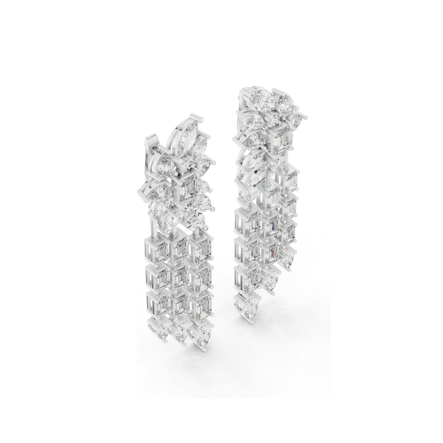 32.292 CT Lab Grown Diamond Drop Earrings | VVS-VS EF Clarity | 18KT, 14KT, 10KT Gold & 925 Silver | Rose, Yellow, White Gold & Moissanite Options