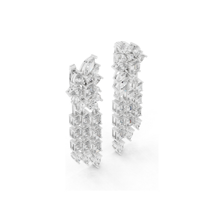 32.292 CT Lab Grown Diamond Drop Earrings | VVS-VS EF Clarity | 18KT, 14KT, 10KT Gold & 925 Silver | Rose, Yellow, White Gold & Moissanite Options