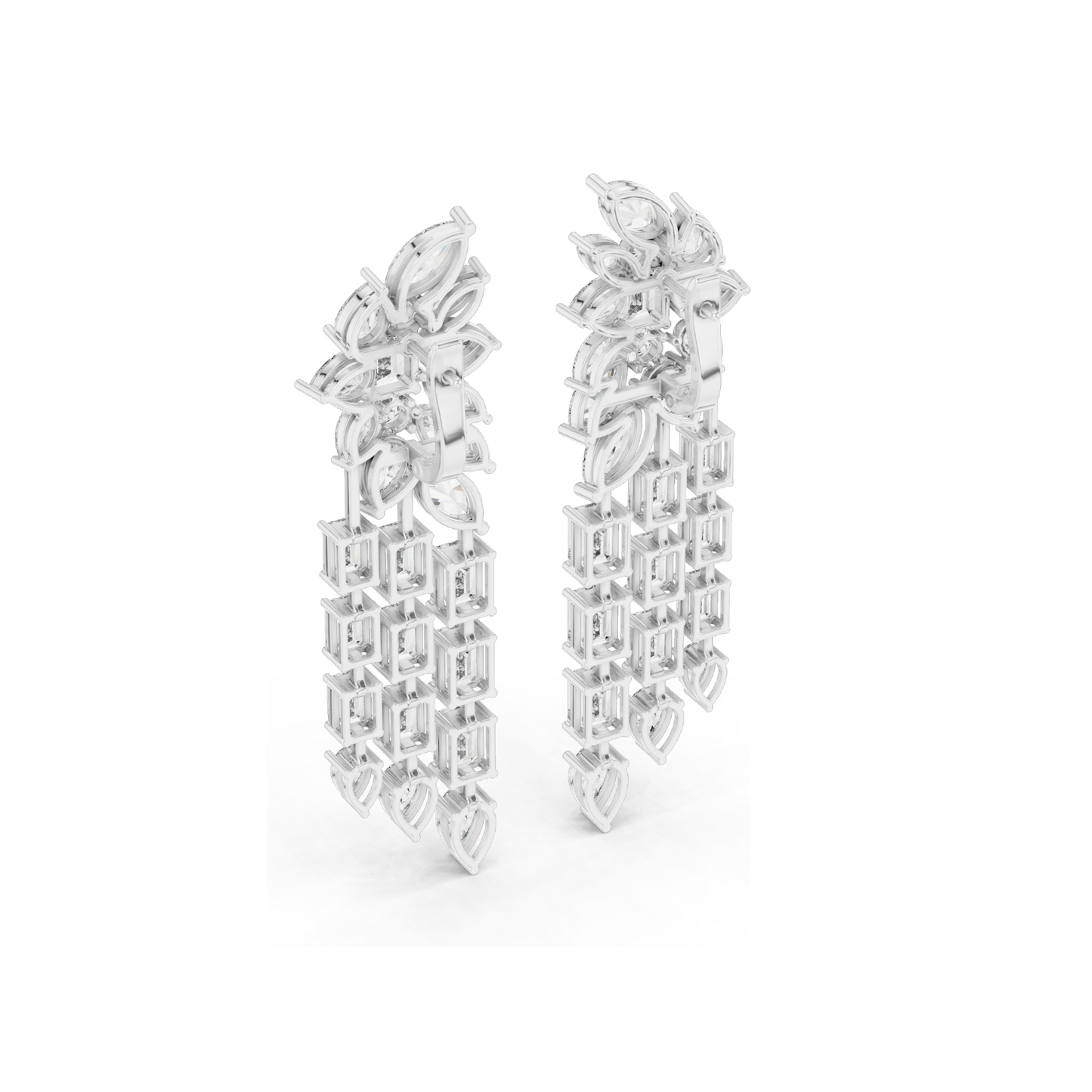 32.292 CT Lab Grown Diamond Drop Earrings | VVS-VS EF Clarity | 18KT, 14KT, 10KT Gold & 925 Silver | Rose, Yellow, White Gold & Moissanite Options