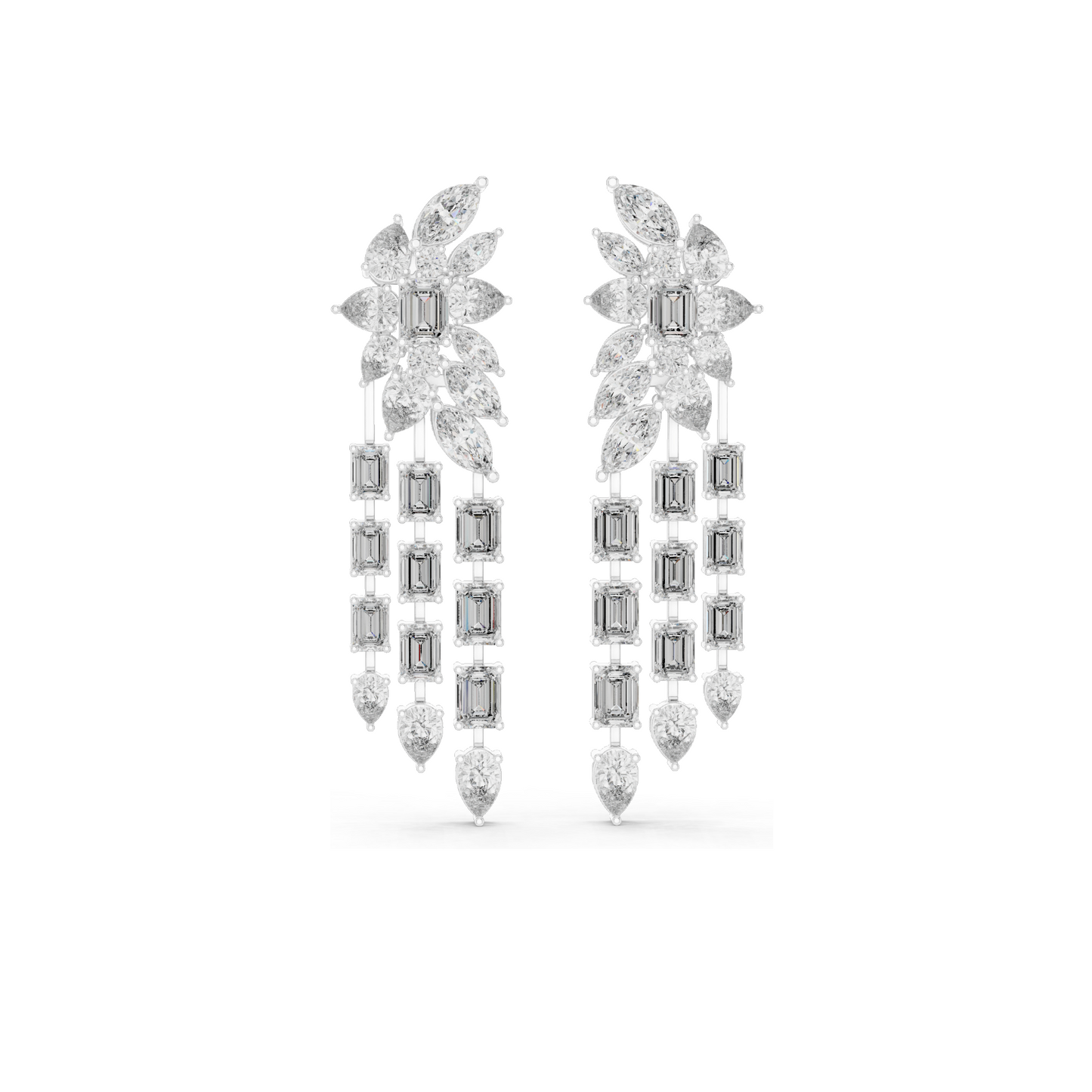 32.292 CT Lab Grown Diamond Drop Earrings | VVS-VS EF Clarity | 18KT, 14KT, 10KT Gold & 925 Silver | Rose, Yellow, White Gold & Moissanite Options