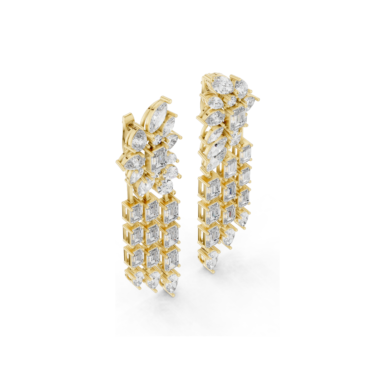 32.292 CT Lab Grown Diamond Drop Earrings | VVS-VS EF Clarity | 18KT, 14KT, 10KT Gold & 925 Silver | Rose, Yellow, White Gold & Moissanite Options