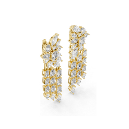 32.292 CT Lab Grown Diamond Drop Earrings | VVS-VS EF Clarity | 18KT, 14KT, 10KT Gold & 925 Silver | Rose, Yellow, White Gold & Moissanite Options