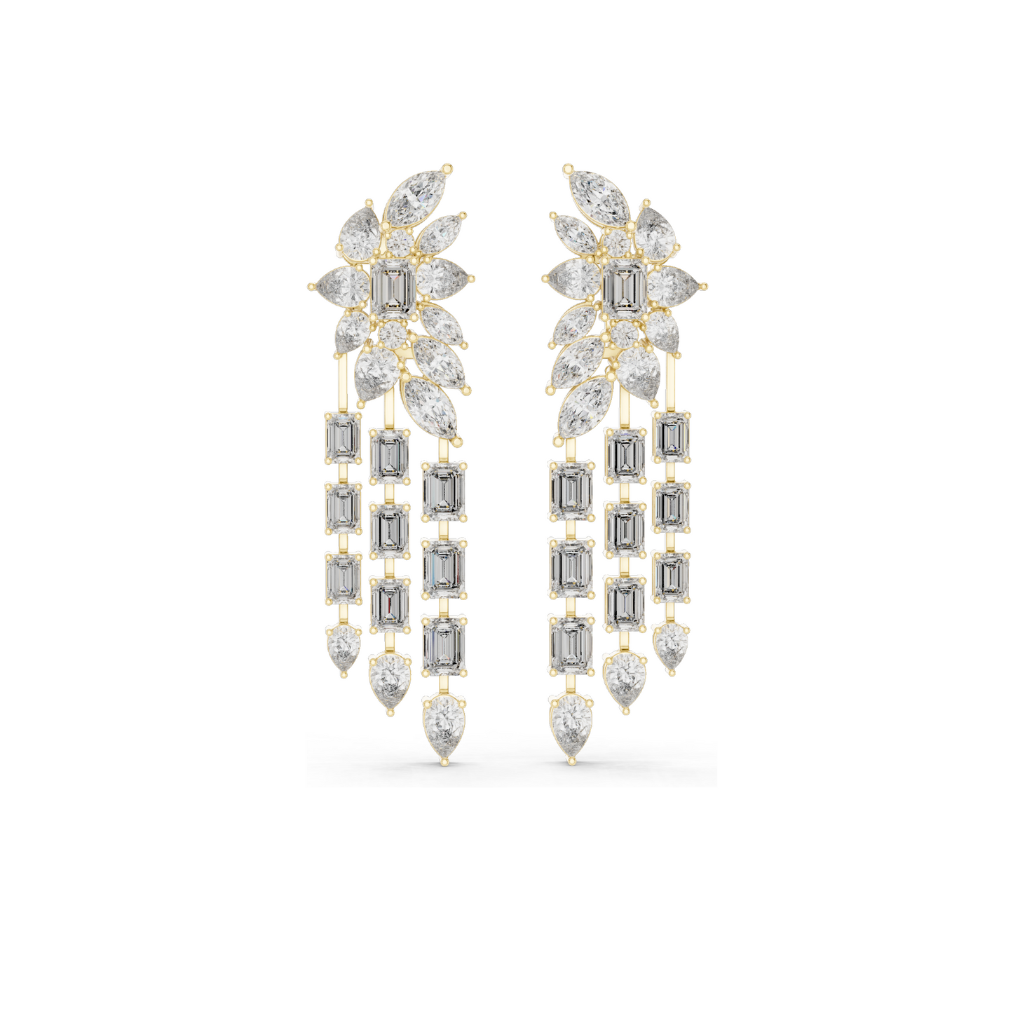 32.292 CT Lab Grown Diamond Drop Earrings | VVS-VS EF Clarity | 18KT, 14KT, 10KT Gold & 925 Silver | Rose, Yellow, White Gold & Moissanite Options