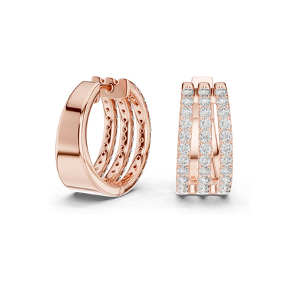 1.98 CT Lab Diamond Earrings for Women | VVS-VS EF Clarity | 18KT, 14KT, 10KT Gold & 925 Silver | Rose, Yellow, White Gold & Moissanite Options