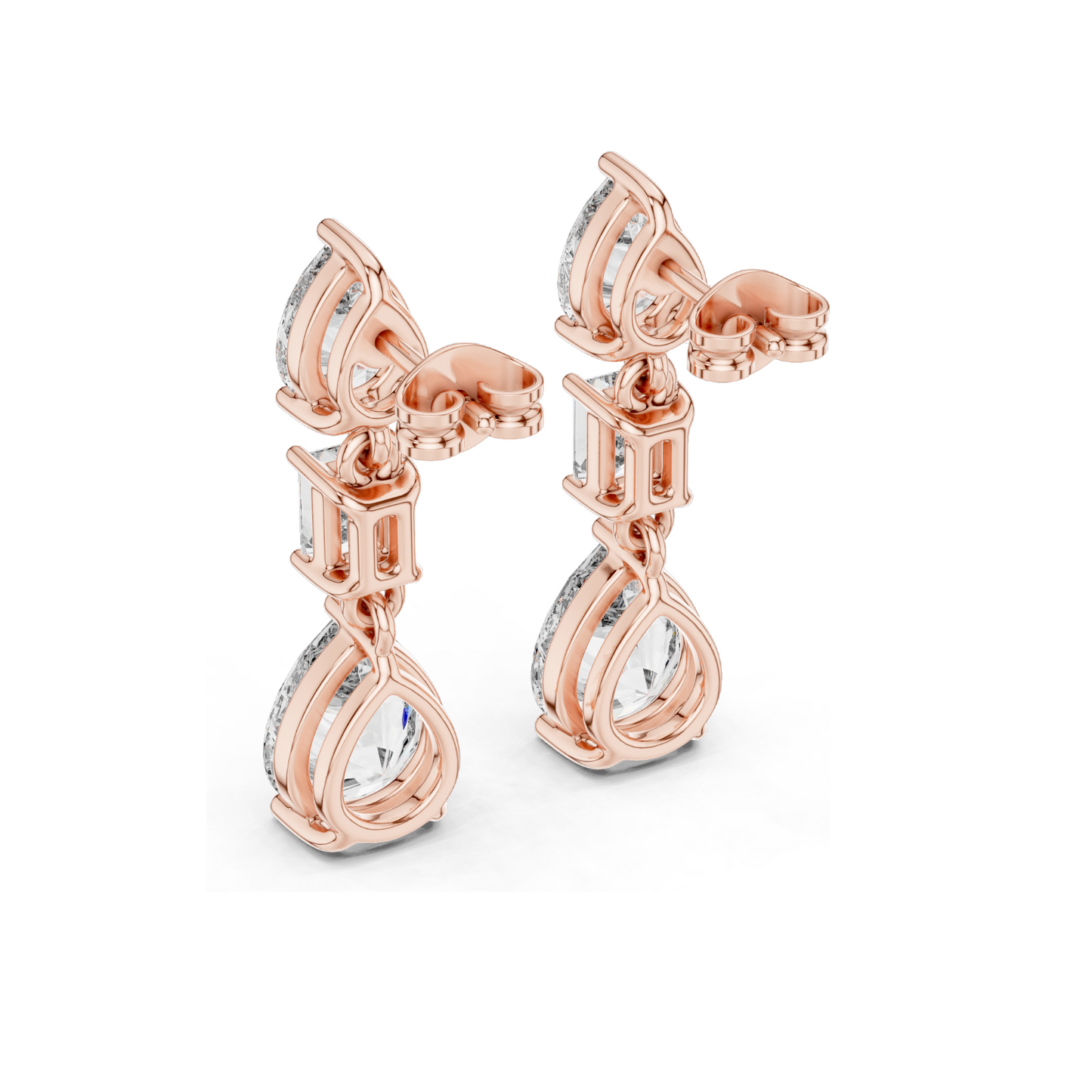 5.6 CT Lab Diamond Drop Earrings | VVS-VS Clarity | 18KT, 14KT, 10KT Gold & 925 Silver | Rose, Yellow, White Gold & Moissanite Options