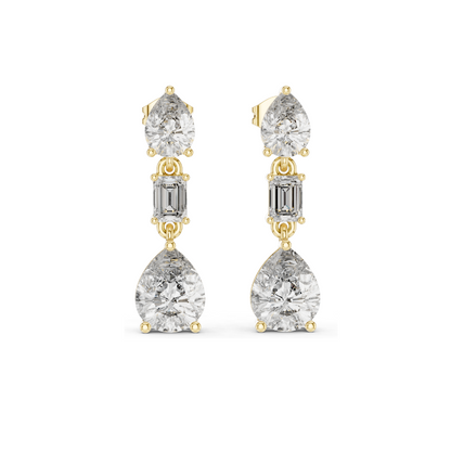 5.6 CT Lab Diamond Drop Earrings | VVS-VS Clarity | 18KT, 14KT, 10KT Gold & 925 Silver | Rose, Yellow, White Gold & Moissanite Options
