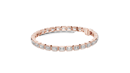 9.3 CT Lab Diamond Emerald-Cut Bracelet | VVS-VS EF Clarity | 18KT, 14KT, 10KT Gold & 925 Silver | Rose, Yellow, White Gold Options | Luxury Fine Jewelry