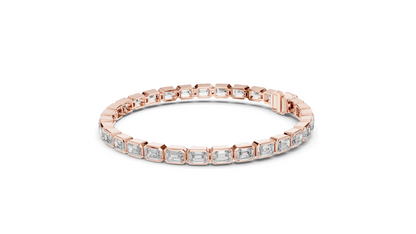9.3 CT Lab Diamond Tennis Bracelet | Emerald Cut Diamonds | 10KT, 14KT, 18KT Gold & 925 Silver | Rose, Yellow, White Gold Options | Luxury Fine Jewelry