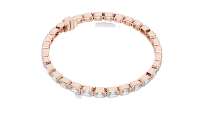 9.3 CT Lab Diamond Emerald-Cut Bracelet | VVS-VS EF Clarity | 18KT, 14KT, 10KT Gold & 925 Silver | Rose, Yellow, White Gold Options | Luxury Fine Jewelry