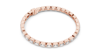 9.3 CT Lab Diamond Tennis Bracelet | Emerald Cut Diamonds | 10KT, 14KT, 18KT Gold & 925 Silver | Rose, Yellow, White Gold Options | Luxury Fine Jewelry
