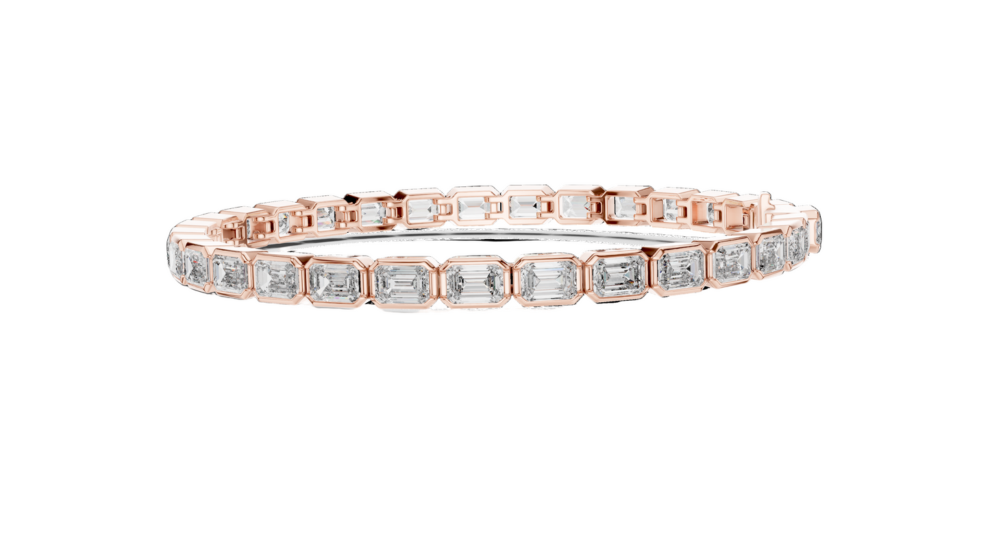 9.3 CT Lab Diamond Emerald-Cut Bracelet | VVS-VS EF Clarity | 18KT, 14KT, 10KT Gold & 925 Silver | Rose, Yellow, White Gold Options | Luxury Fine Jewelry