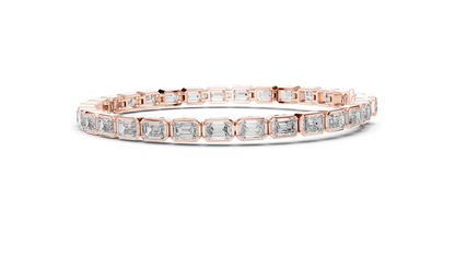 9.3 CT Lab Diamond Tennis Bracelet | Emerald Cut Diamonds | 10KT, 14KT, 18KT Gold & 925 Silver | Rose, Yellow, White Gold Options | Luxury Fine Jewelry