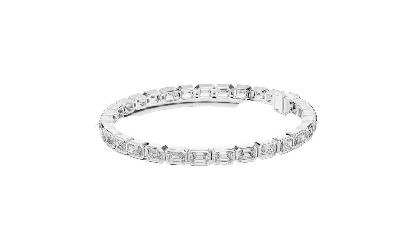 9.3 CT Lab Diamond Emerald-Cut Bracelet | VVS-VS EF Clarity | 18KT, 14KT, 10KT Gold & 925 Silver | Rose, Yellow, White Gold Options | Luxury Fine Jewelry