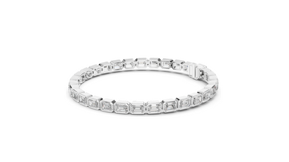 9.3 CT Lab Diamond Tennis Bracelet | Emerald Cut Diamonds | 10KT, 14KT, 18KT Gold & 925 Silver | Rose, Yellow, White Gold Options | Luxury Fine Jewelry