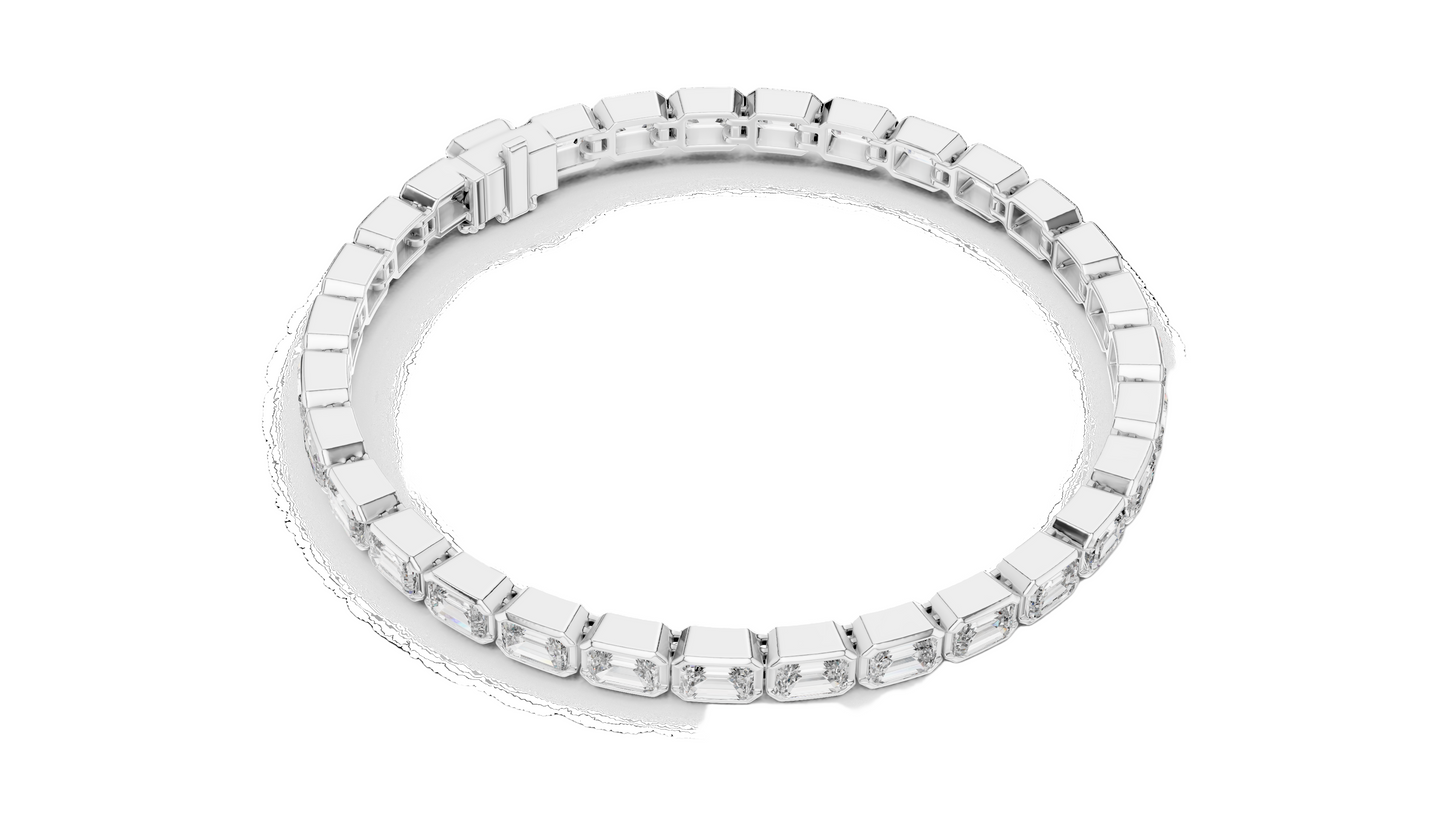 9.3 CT Lab Diamond Emerald-Cut Bracelet | VVS-VS EF Clarity | 18KT, 14KT, 10KT Gold & 925 Silver | Rose, Yellow, White Gold Options | Luxury Fine Jewelry