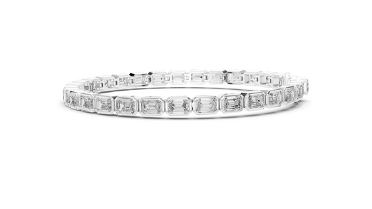 9.3 CT Lab Diamond Tennis Bracelet | Emerald Cut Diamonds | 10KT, 14KT, 18KT Gold & 925 Silver | Rose, Yellow, White Gold Options | Luxury Fine Jewelry