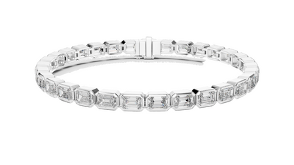 9.3 CT Lab Diamond Emerald-Cut Bracelet | VVS-VS EF Clarity | 18KT, 14KT, 10KT Gold & 925 Silver | Rose, Yellow, White Gold Options | Luxury Fine Jewelry