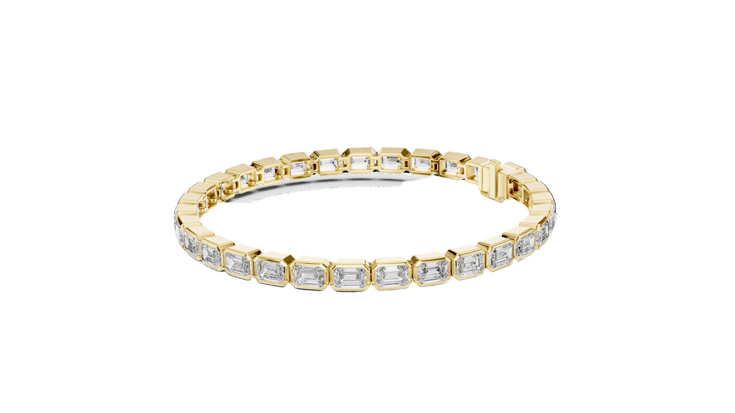 9.3 CT Lab Diamond Emerald-Cut Bracelet | VVS-VS EF Clarity | 18KT, 14KT, 10KT Gold & 925 Silver | Rose, Yellow, White Gold Options | Luxury Fine Jewelry