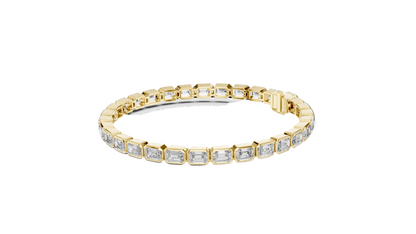 9.3 CT Lab Diamond Emerald-Cut Bracelet | VVS-VS EF Clarity | 18KT, 14KT, 10KT Gold & 925 Silver | Rose, Yellow, White Gold Options | Luxury Fine Jewelry