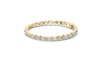 9.3 CT Lab Diamond Tennis Bracelet | Emerald Cut Diamonds | 10KT, 14KT, 18KT Gold & 925 Silver | Rose, Yellow, White Gold Options | Luxury Fine Jewelry