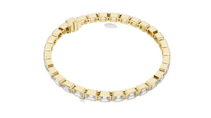 9.3 CT Lab Diamond Emerald-Cut Bracelet | VVS-VS EF Clarity | 18KT, 14KT, 10KT Gold & 925 Silver | Rose, Yellow, White Gold Options | Luxury Fine Jewelry