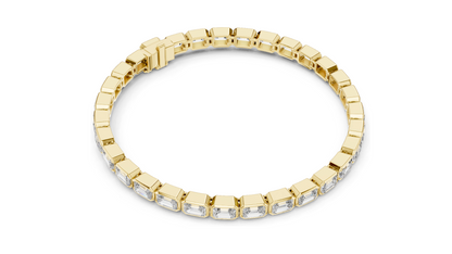 9.3 CT Lab Diamond Tennis Bracelet | Emerald Cut Diamonds | 10KT, 14KT, 18KT Gold & 925 Silver | Rose, Yellow, White Gold Options | Luxury Fine Jewelry