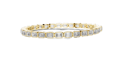 9.3 CT Lab Diamond Emerald-Cut Bracelet | VVS-VS EF Clarity | 18KT, 14KT, 10KT Gold & 925 Silver | Rose, Yellow, White Gold Options | Luxury Fine Jewelry