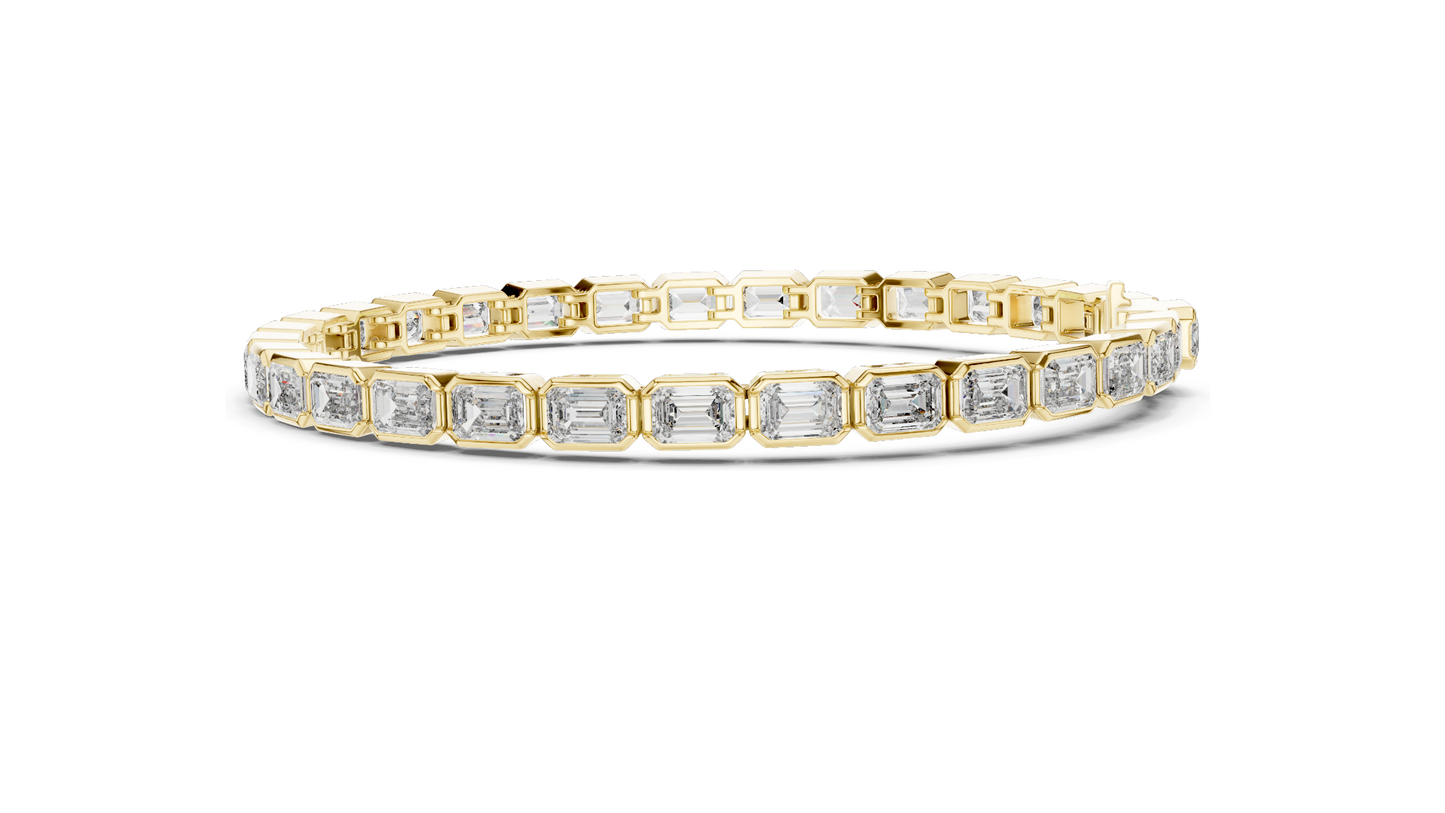 9.3 CT Lab Diamond Tennis Bracelet | Emerald Cut Diamonds | 10KT, 14KT, 18KT Gold & 925 Silver | Rose, Yellow, White Gold Options | Luxury Fine Jewelry