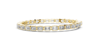 9.3 CT Lab Diamond Tennis Bracelet | Emerald Cut Diamonds | 10KT, 14KT, 18KT Gold & 925 Silver | Rose, Yellow, White Gold Options | Luxury Fine Jewelry