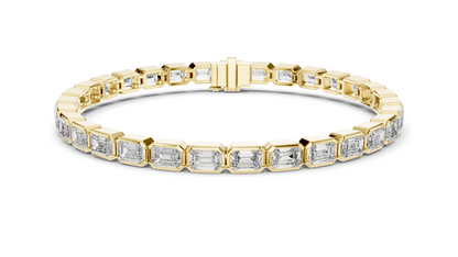 9.3 CT Lab Diamond Tennis Bracelet | Emerald Cut Diamonds | 10KT, 14KT, 18KT Gold & 925 Silver | Rose, Yellow, White Gold Options | Luxury Fine Jewelry