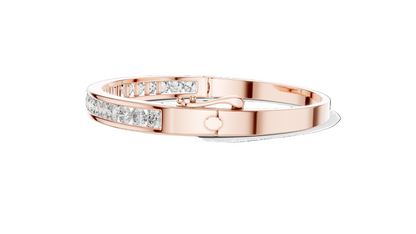 3.465 CT Lab Diamond Bangle Bracelet | Round Brilliant Cut | 10KT, 14KT, 18KT Gold & 925 Silver | Rose, Yellow, White Gold Options | Luxury Fine Jewelry