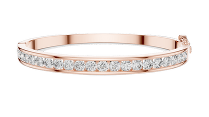 3.465 CT Lab Diamond Bangle Bracelet | Round Brilliant Cut | 10KT, 14KT, 18KT Gold & 925 Silver | Rose, Yellow, White Gold Options | Luxury Fine Jewelry