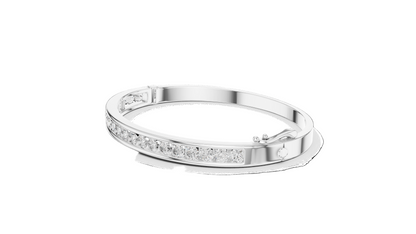 3.465 CT Lab Diamond Bangle Bracelet | Round Brilliant Cut | 10KT, 14KT, 18KT Gold & 925 Silver | Rose, Yellow, White Gold Options | Luxury Fine Jewelry