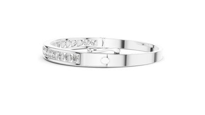 3.465 CT Lab Diamond Tennis Bangle Bracelet | Round Brilliant Cut | 18KT, 14KT, 10KT Gold & 925 Silver | Rose, Yellow, White Gold | Fine Jewelry for Her