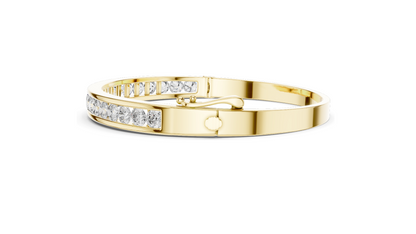 3.465 CT Lab Diamond Tennis Bangle Bracelet | Round Brilliant Cut | 18KT, 14KT, 10KT Gold & 925 Silver | Rose, Yellow, White Gold | Fine Jewelry for Her